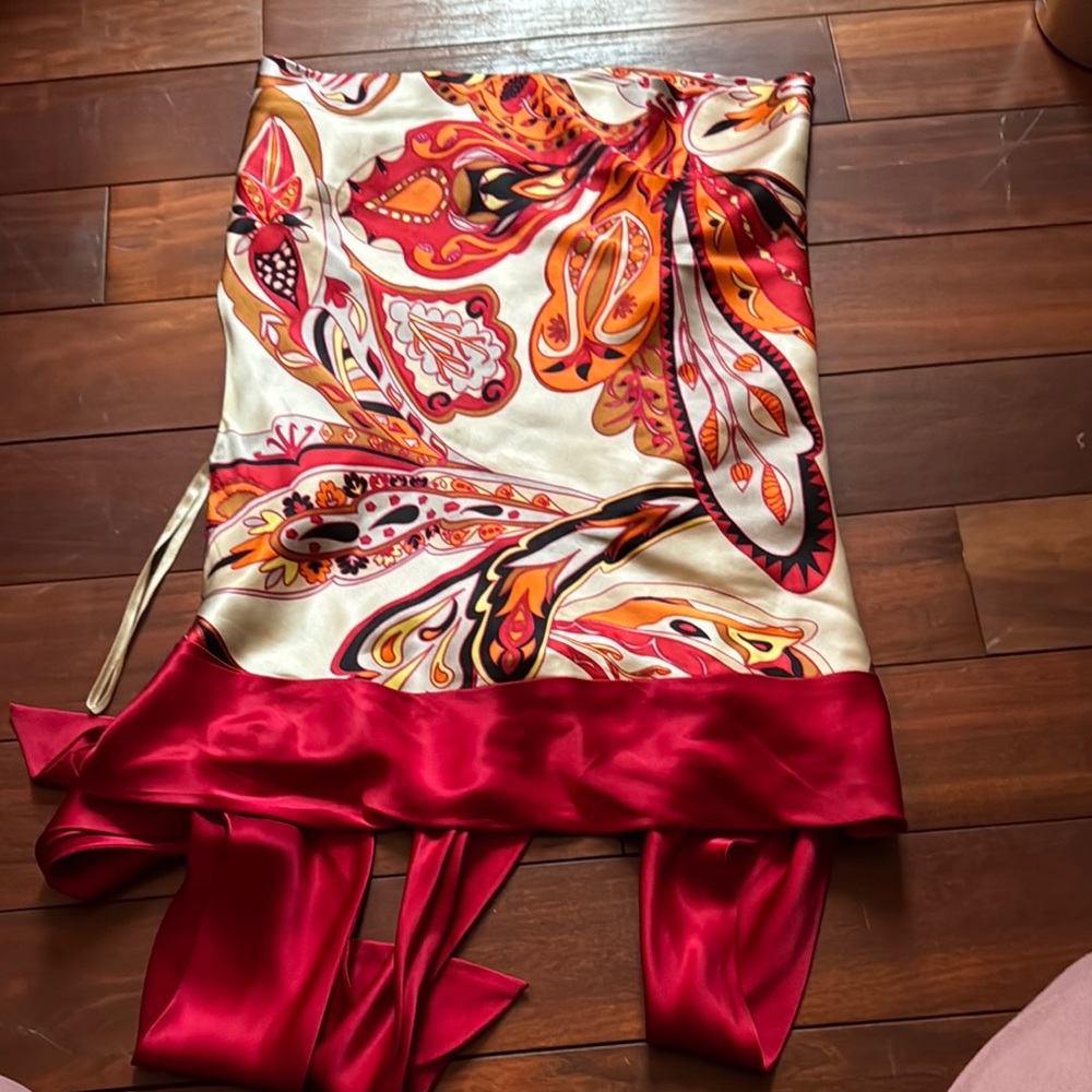 Silk Scarf Top with Paisley Design